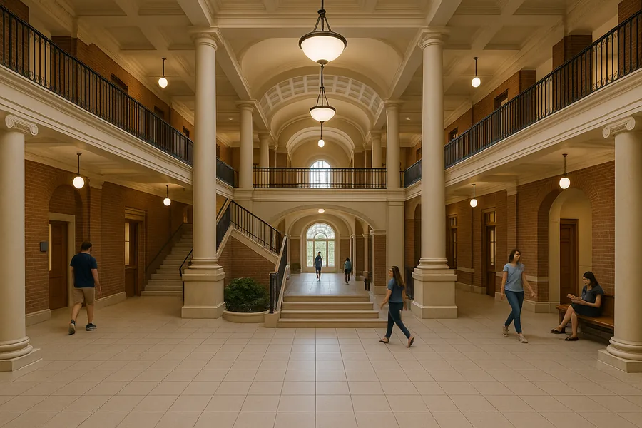 Interior view of a campus building